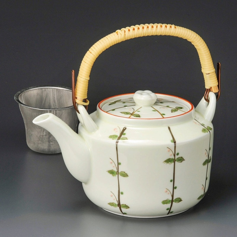 金正陶器 ふたば角6号土瓶(Uアミ付) 1個(ご注文単位1個)【直送品】