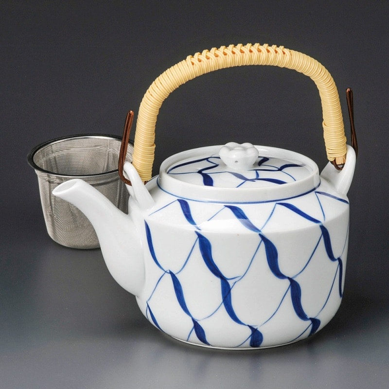 金正陶器 手描網10号土瓶(Uアミ付) 1個(ご注文単位1個)【直送品】
