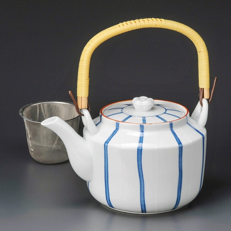 金正陶器 手描ダミ十草8号土瓶(Uアミ付) 1個(ご注文単位1個)【直送品】