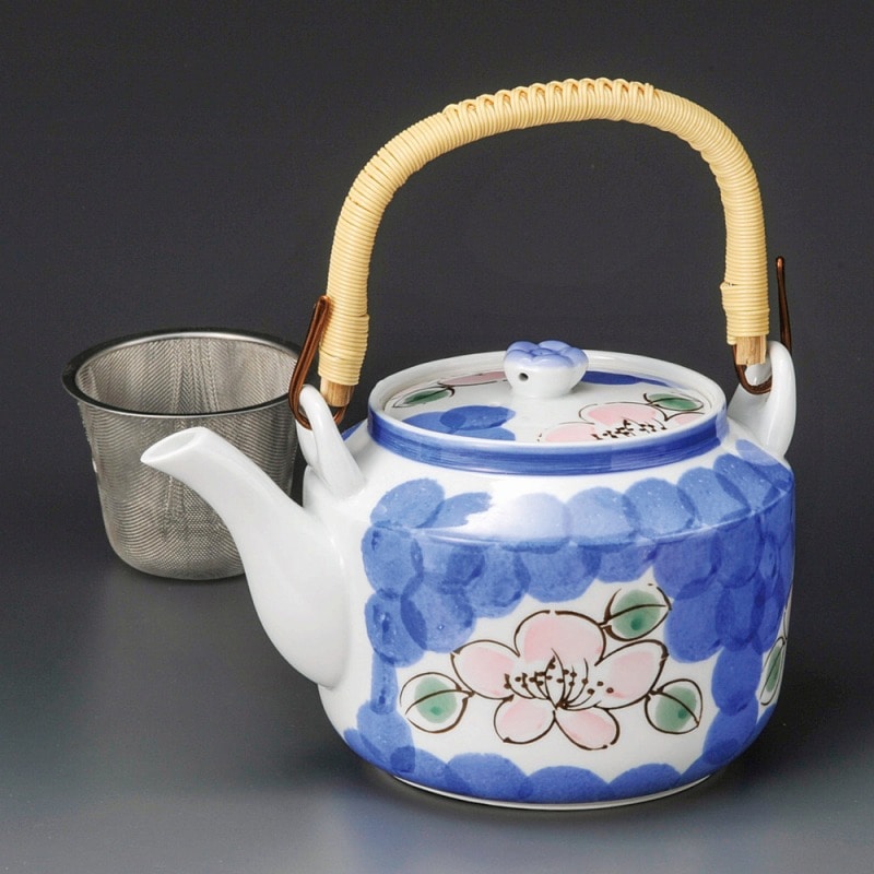金正陶器 新山茶花6号土瓶(Uアミ付) 1個(ご注文単位1個)【直送品】