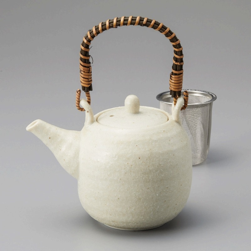 金正陶器 粉引釉(アミ・つる付)土瓶 1個(ご注文単位1個)【直送品】