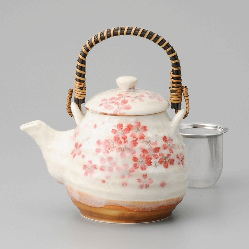 金正陶器 平安桜土瓶(アミ付) 1個(ご注文単位1個)【直送品】