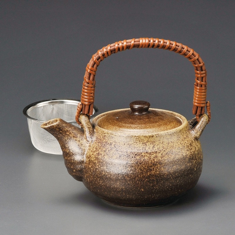 金正陶器 備前風4号土瓶(アミ付) 1個(ご注文単位1個)【直送品】