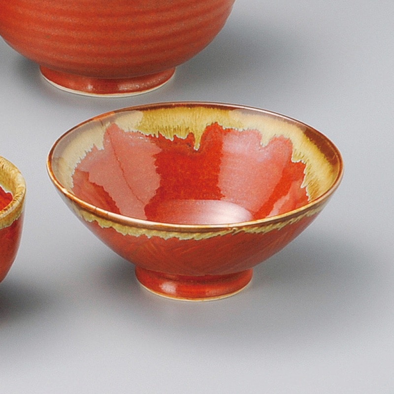 金正陶器 朱赤茶流し大茶 1個（ご注文単位1個）【直送品】