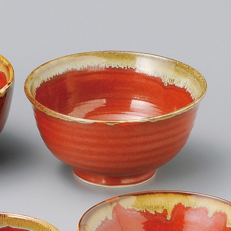 金正陶器 朱赤茶流し5.5深口丼 1個(ご注文単位1個)【直送品】