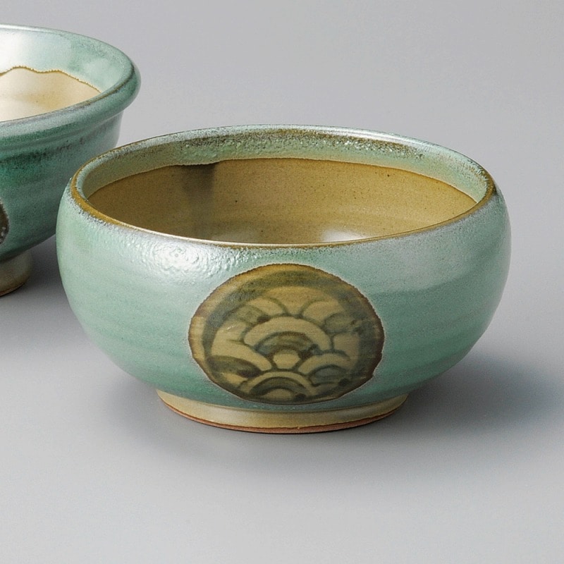 金正陶器 織部波丸紋釜上5.5丼 1個(ご注文単位1個)【直送品】