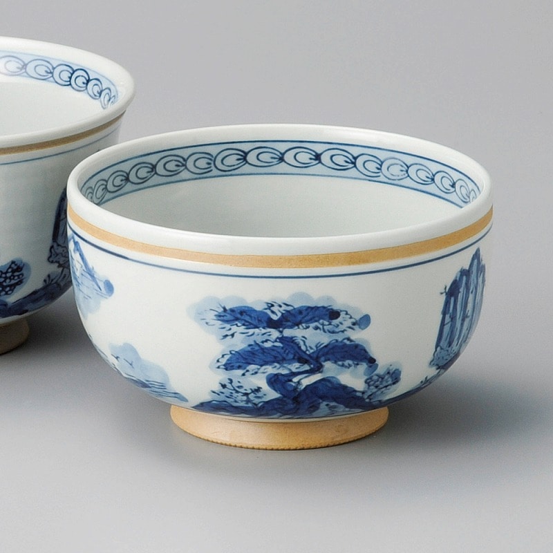 金正陶器 古染山水丸鉢4.5 1個(ご注文単位1個)【直送品】