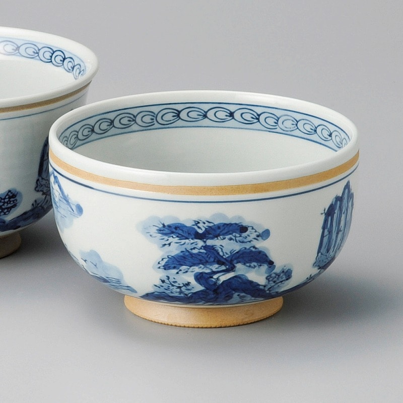 金正陶器 古染山水丸鉢5.0 1個(ご注文単位1個)【直送品】