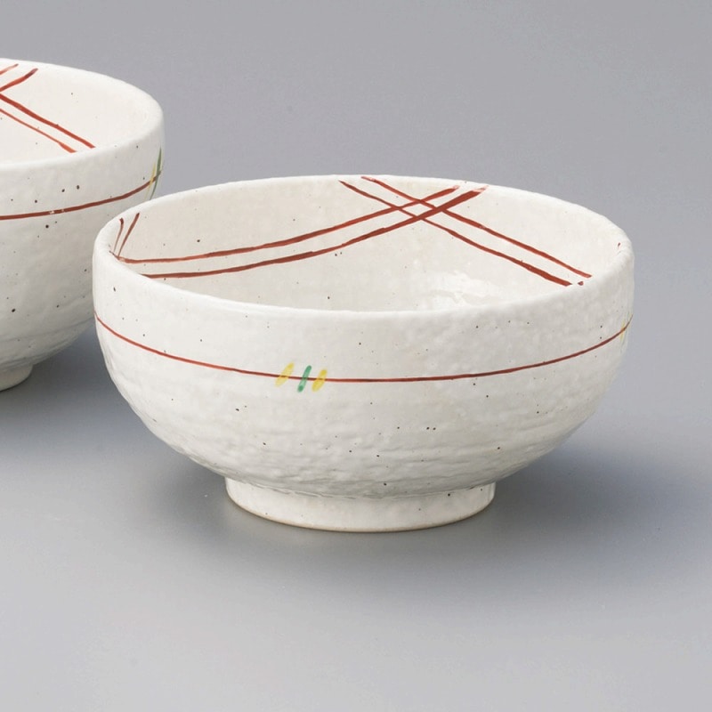 金正陶器 粉引赤格子高浜5.5丼 1個(ご注文単位1個)【直送品】