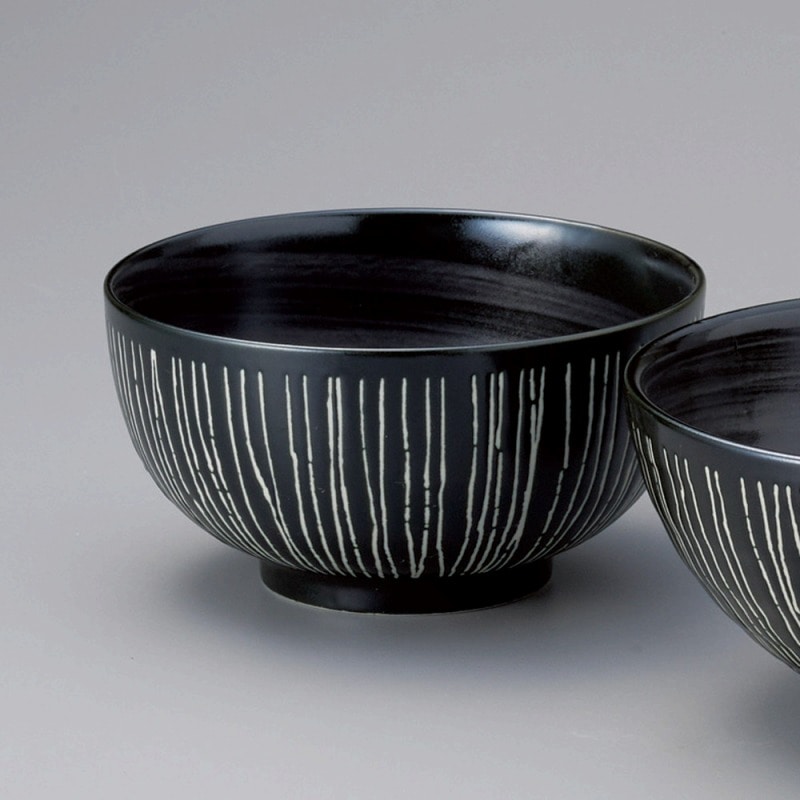 金正陶器 彫十草黒お好丼(大) 1個(ご注文単位1個)【直送品】