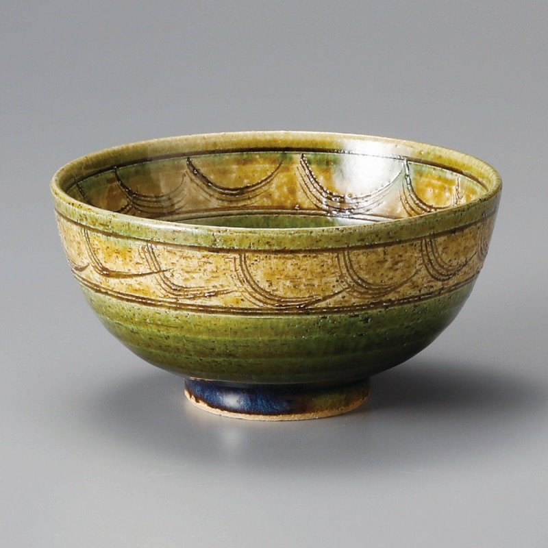 金正陶器 織部黄瀬戸腰丸丼 1個(ご注文単位1個)【直送品】