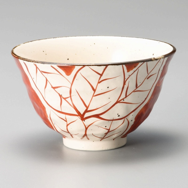 金正陶器 手描き赤ダミ木の葉5.0丼 1個(ご注文単位1個)【直送品】