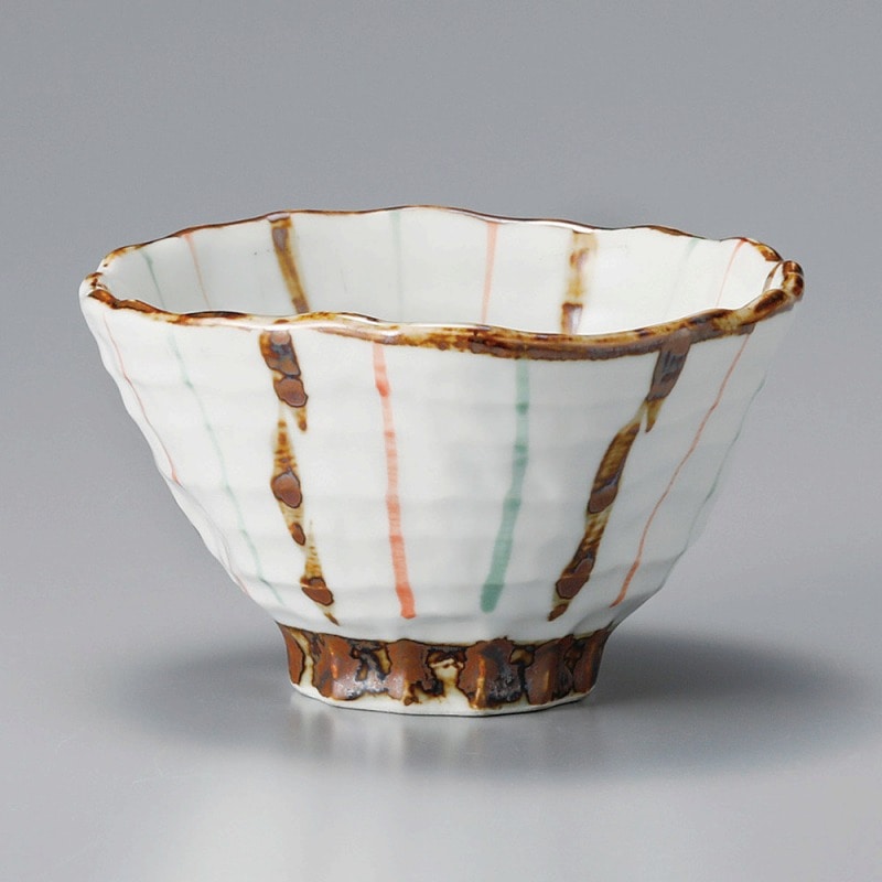 金正陶器 三色段十草4.5三ツ押丼 1個(ご注文単位1個)【直送品】
