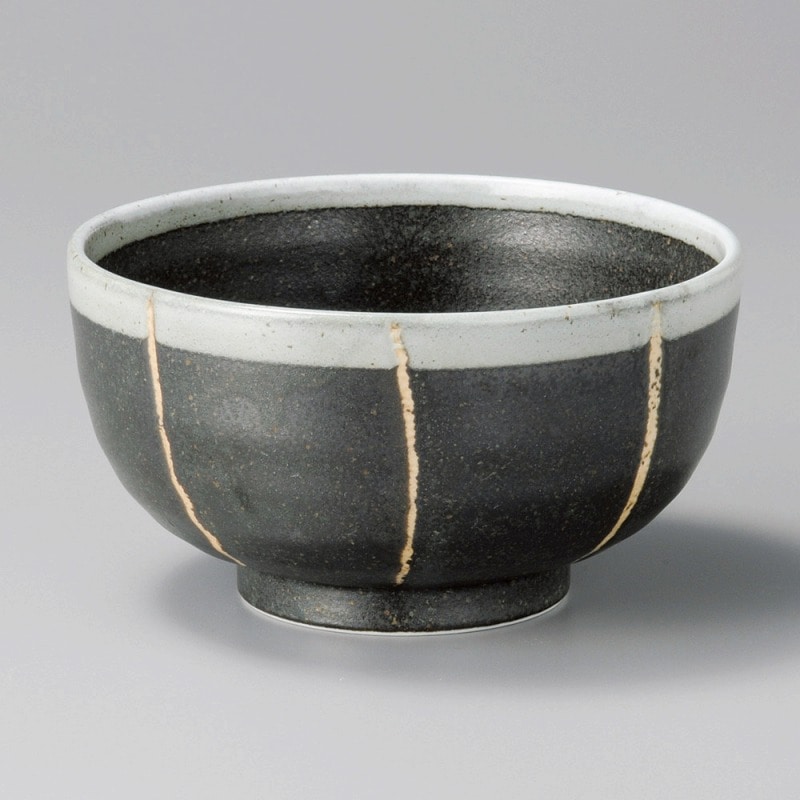 金正陶器 黒十草彫(口元白)5.0丼 1個(ご注文単位1個)【直送品】