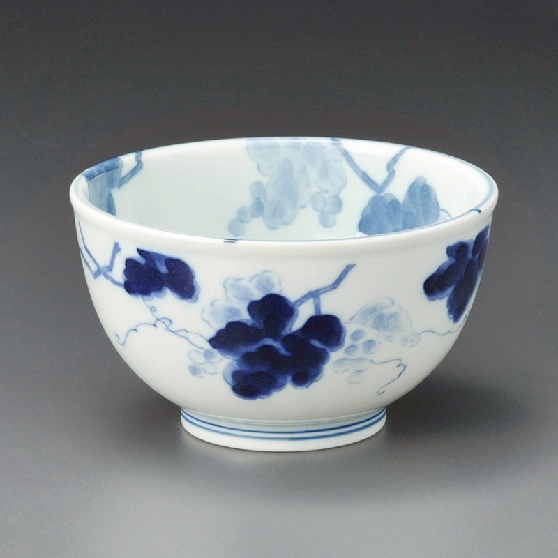 金正陶器 藍染ぶどう4.5軽量丼 1個(ご注文単位1個)【直送品】