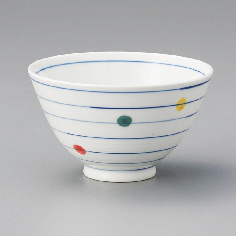 金正陶器 四色水玉夏目型飯碗(大) 1個(ご注文単位1個)【直送品】