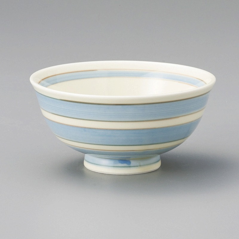金正陶器 アイボリー二色ライン汁碗(青) 1個(ご注文単位1個)【直送品】