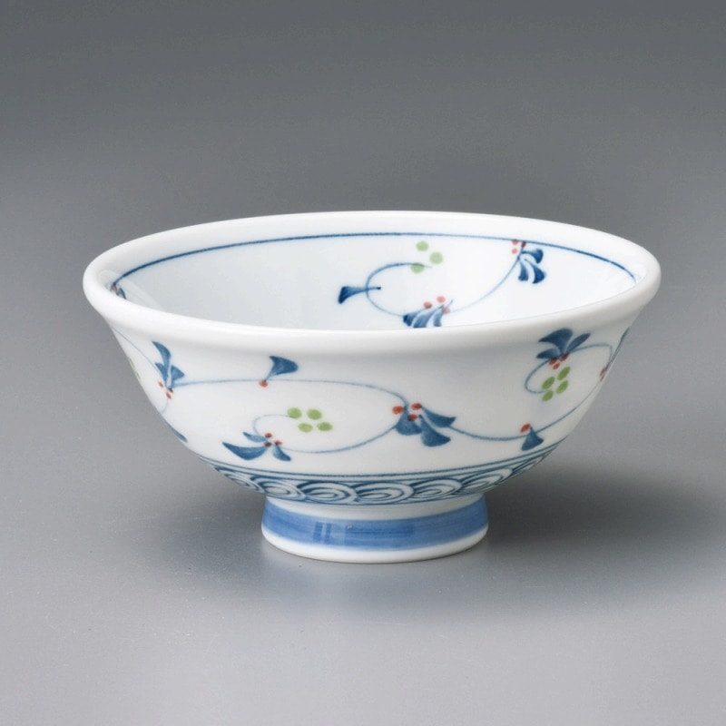 金正陶器 うず唐草軽量反茶碗(外浜帯茶色) 1個(ご注文単位1個)【直送品】