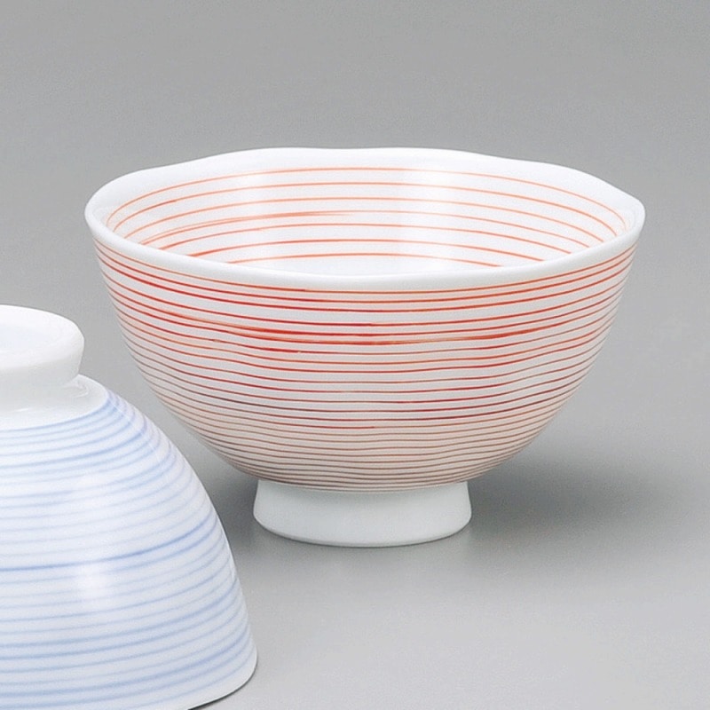 金正陶器 赤千筋飯碗中 1個(ご注文単位1個)【直送品】