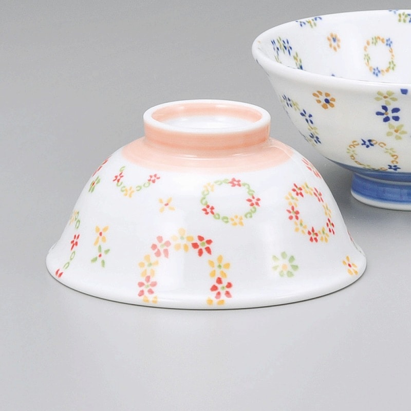 金正陶器 フラワーリース赤軽量反茶碗 1個(ご注文単位1個)【直送品】