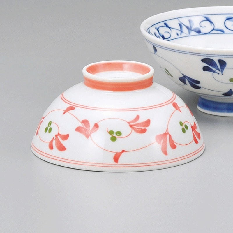 金正陶器 内外栄唐草赤健康茶碗 1個(ご注文単位1個)【直送品】
