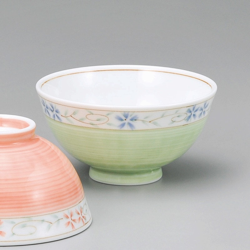 金正陶器 きらめき聖花グリン中平茶碗 1個(ご注文単位1個)【直送品】
