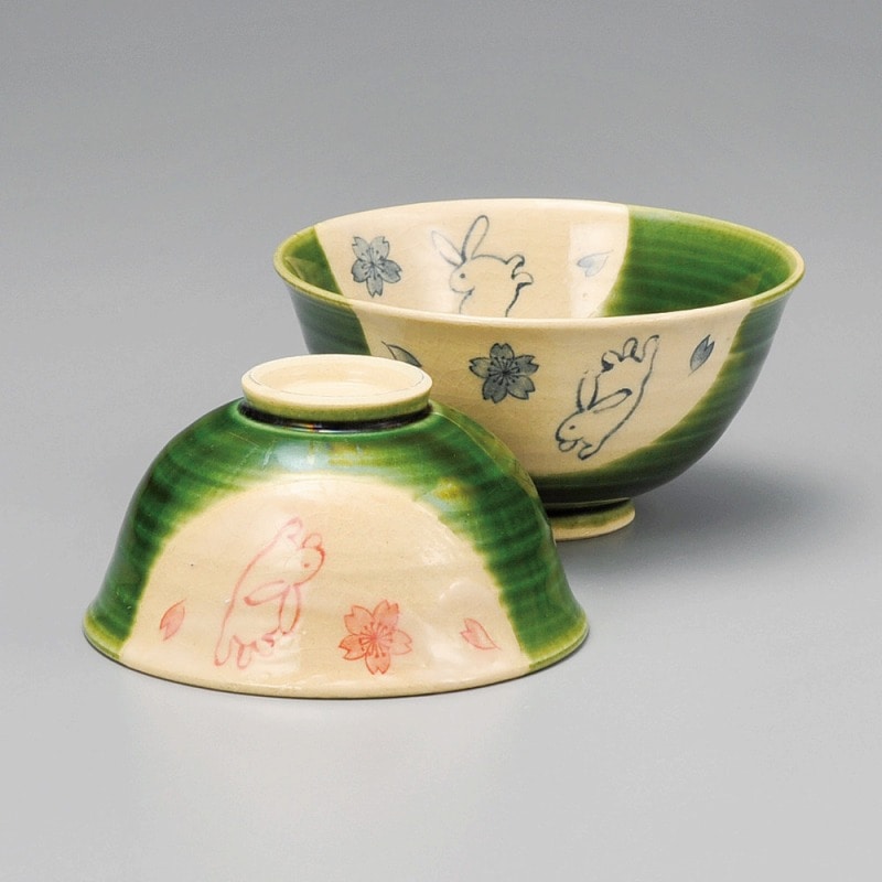 金正陶器 おりべうさぎ飯碗(大) 1個(ご注文単位1個)【直送品】