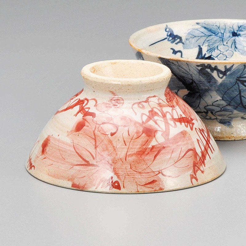 金正陶器 染ぶどう茶漬碗(赤) 1個(ご注文単位1個)【直送品】