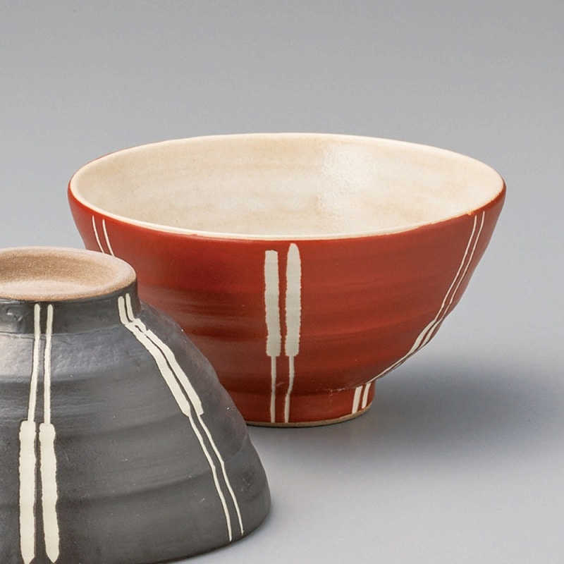 金正陶器 彫詩羽(赤)茶碗 1個(ご注文単位1個)【直送品】