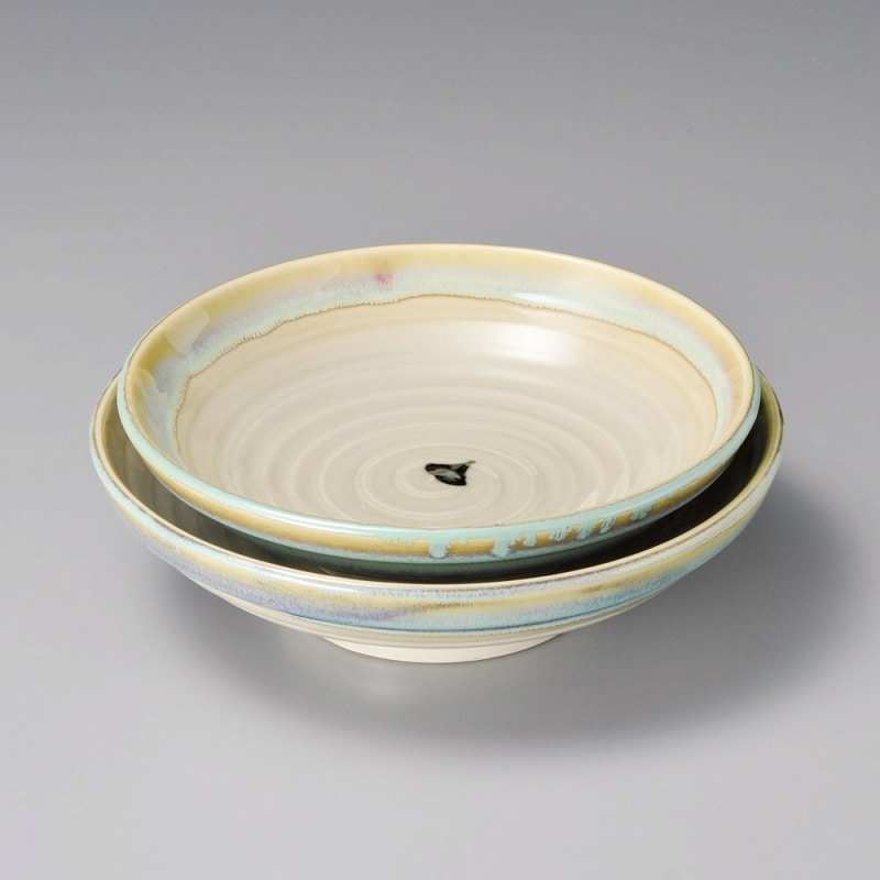 金正陶器 ひすい流し7.0麺皿 1個(ご注文単位1個)【直送品】