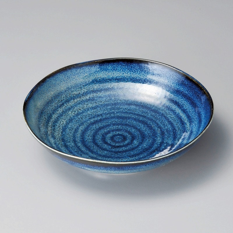 金正陶器 藍白霧麺皿 1個(ご注文単位1個)【直送品】
