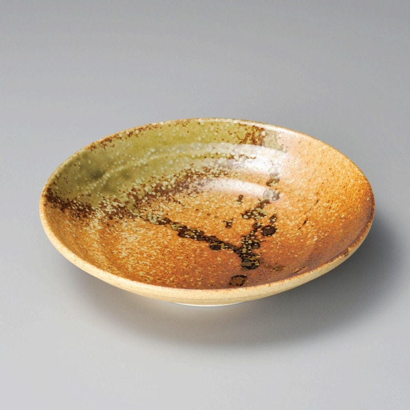 金正陶器 信楽織部玉渕7.5麺皿 1個(ご注文単位1個)【直送品】