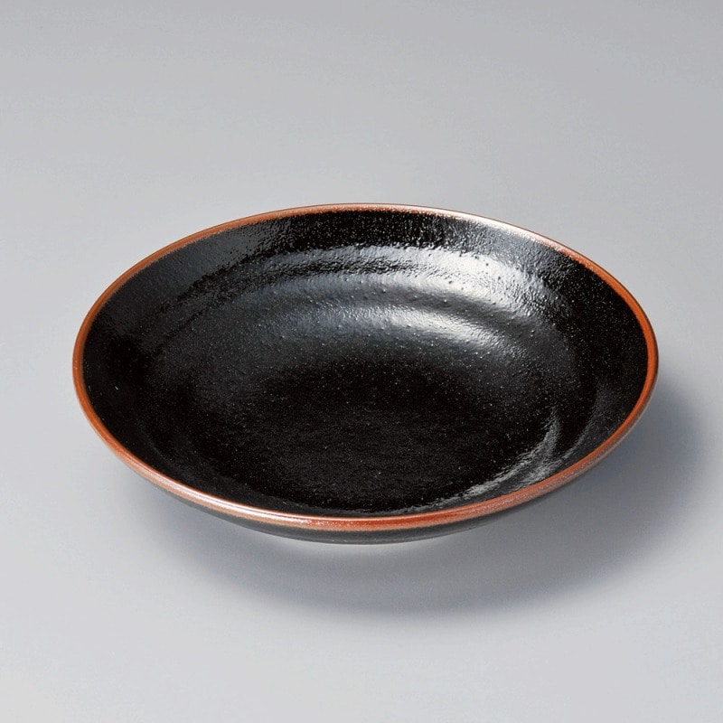 金正陶器 ゆず天目7.5ミツワ麺皿 1個(ご注文単位1個)【直送品】