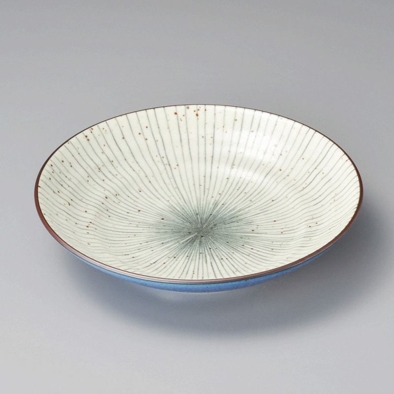 金正陶器 クリーム十草玉渕7.5麺皿 1個(ご注文単位1個)【直送品】