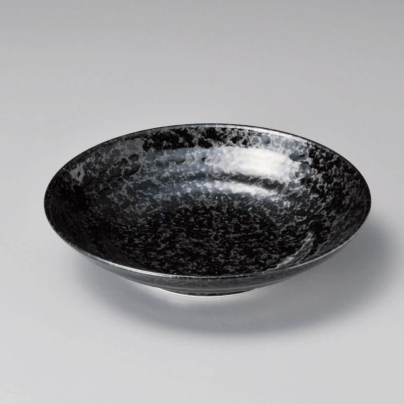 金正陶器 銀彩黒玉渕7.5麺皿 1個(ご注文単位1個)【直送品】