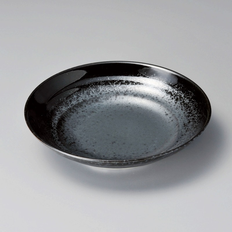 金正陶器 黒真珠7.5ミツワ麺皿 1個(ご注文単位1個)【直送品】
