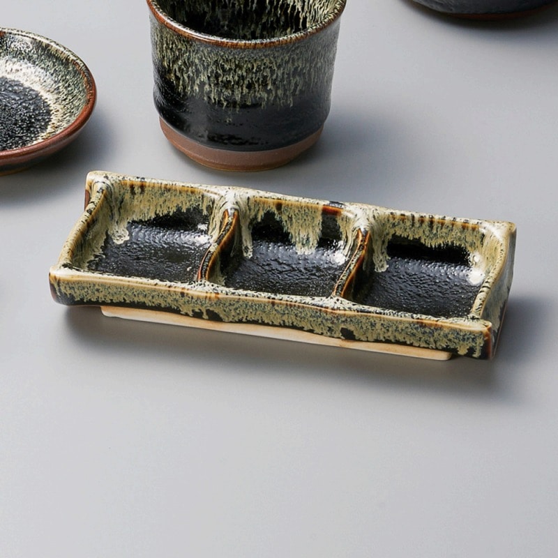 金正陶器 ゆず天目三品皿 1個(ご注文単位1個)【直送品】