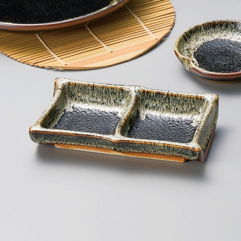 金正陶器 ゆず天目二品皿 1個(ご注文単位1個)【直送品】