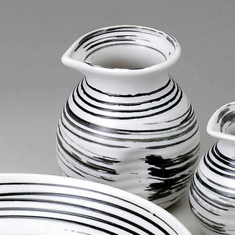 金正陶器 白うずラインそば徳利(大) 1個(ご注文単位1個)【直送品】