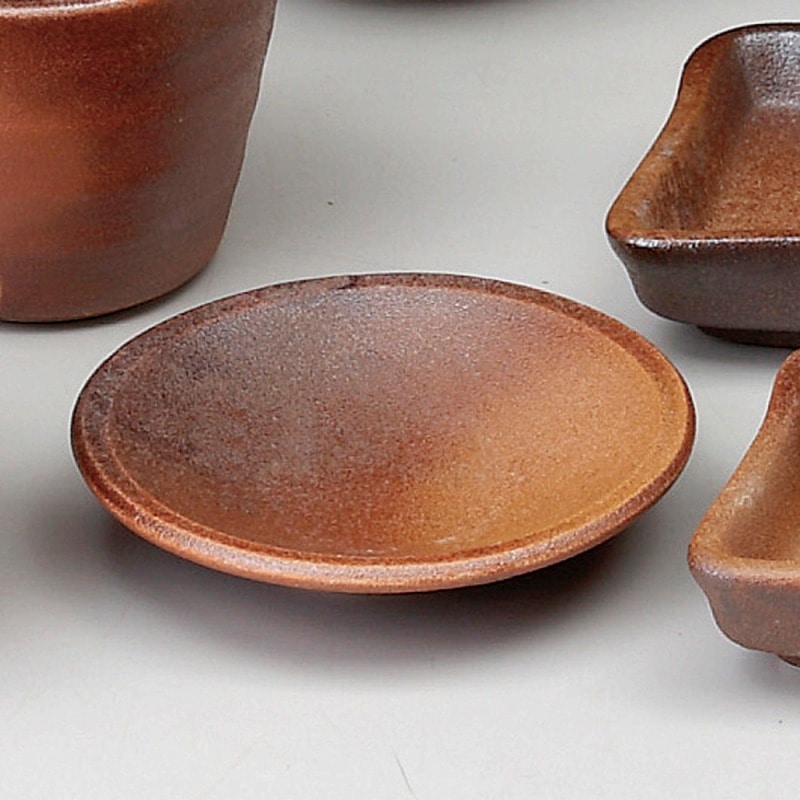 金正陶器 備前風丸薬味皿 1個(ご注文単位1個)【直送品】