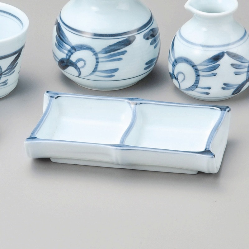 金正陶器 青磁砥部風二品盛 1個(ご注文単位1個)【直送品】