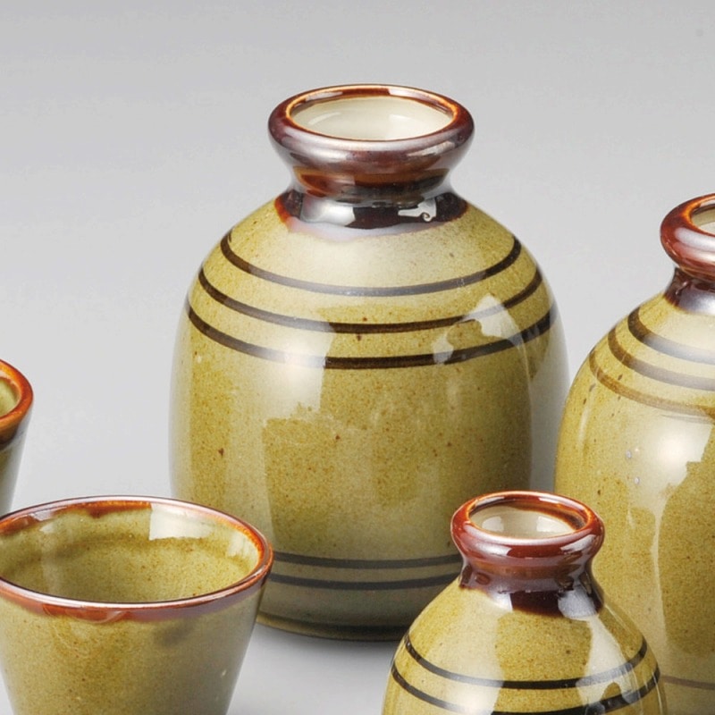 金正陶器 オリーブそば徳利5号 1個(ご注文単位1個)【直送品】