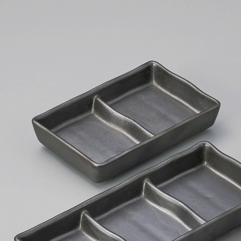 金正陶器 黒マット釉二品皿 1個(ご注文単位1個)【直送品】