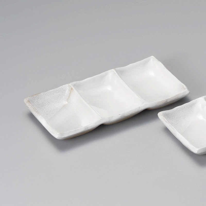 金正陶器 海山(白)三品盛 1個(ご注文単位1個)【直送品】