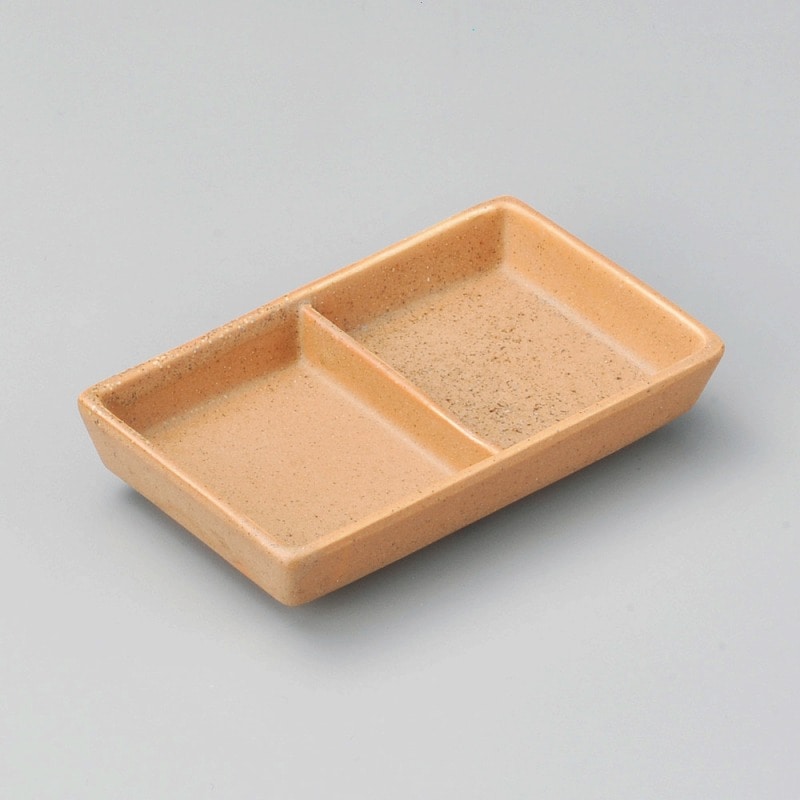 金正陶器 伊賀灰釉吹長角二つ仕切皿 1個(ご注文単位1個)【直送品】