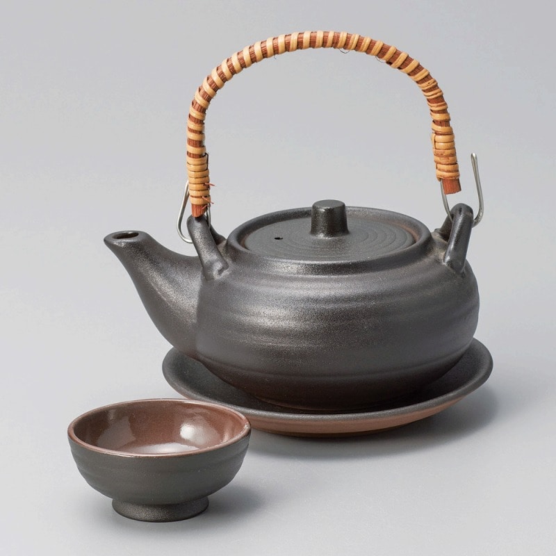 金正陶器 黒釉丸形土瓶むし 1個(ご注文単位1個)【直送品】