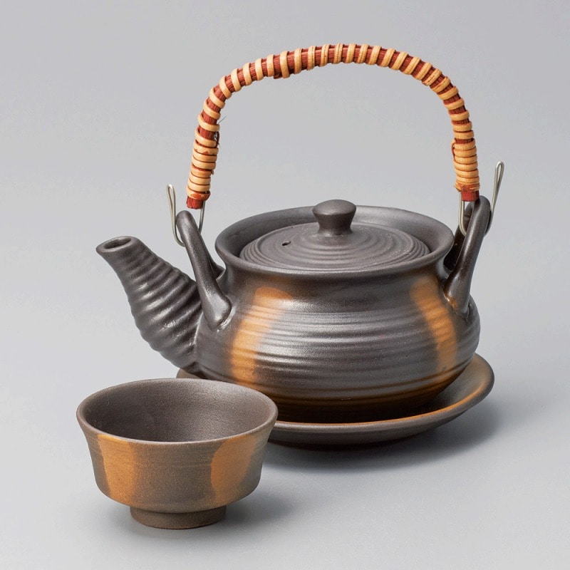 金正陶器 黒吹き巾着土瓶むし 1個(ご注文単位1個)【直送品】