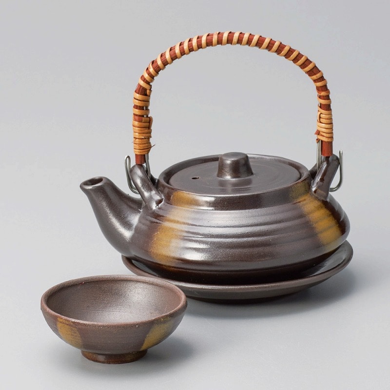 金正陶器 黒吹き平形土瓶むし 1個(ご注文単位1個)【直送品】