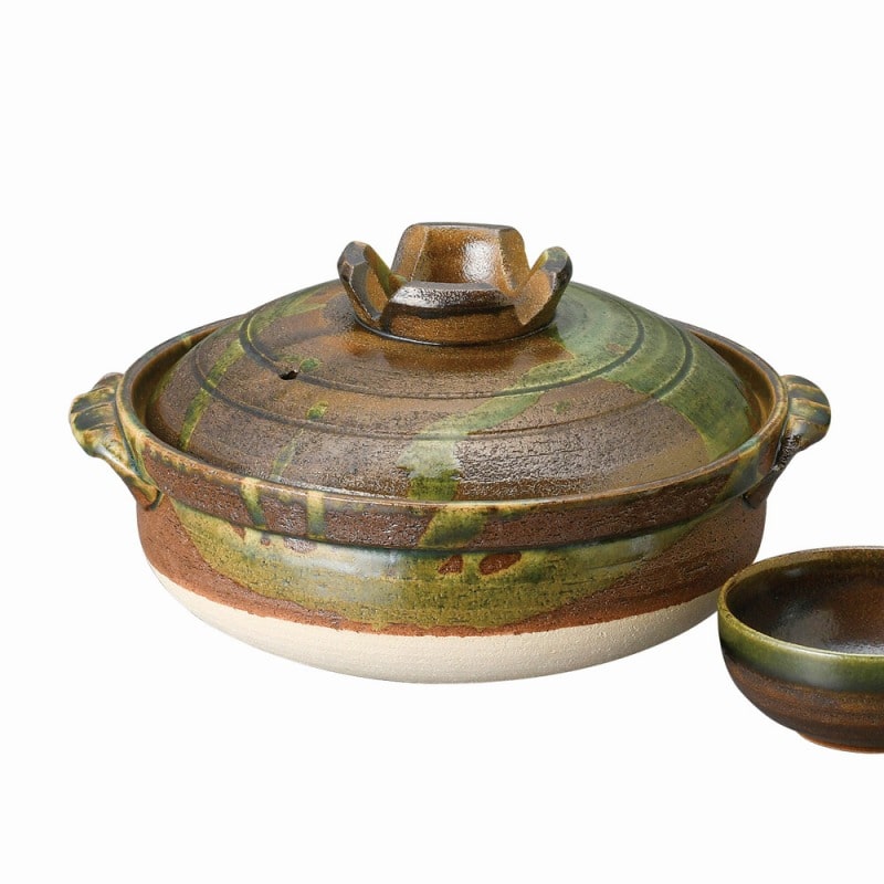 金正陶器 緑釉南蛮8号深鍋 1個(ご注文単位1個)【直送品】