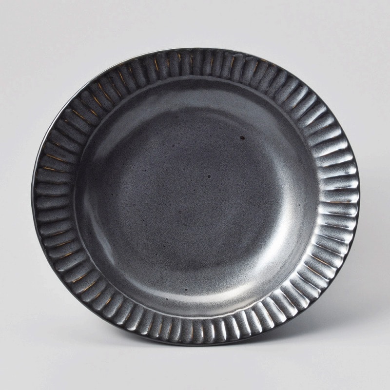 金正陶器 鉄結晶削ぎカレー皿 1個(ご注文単位1個)【直送品】